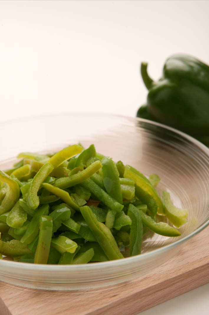 Paprika Grön Strimlad