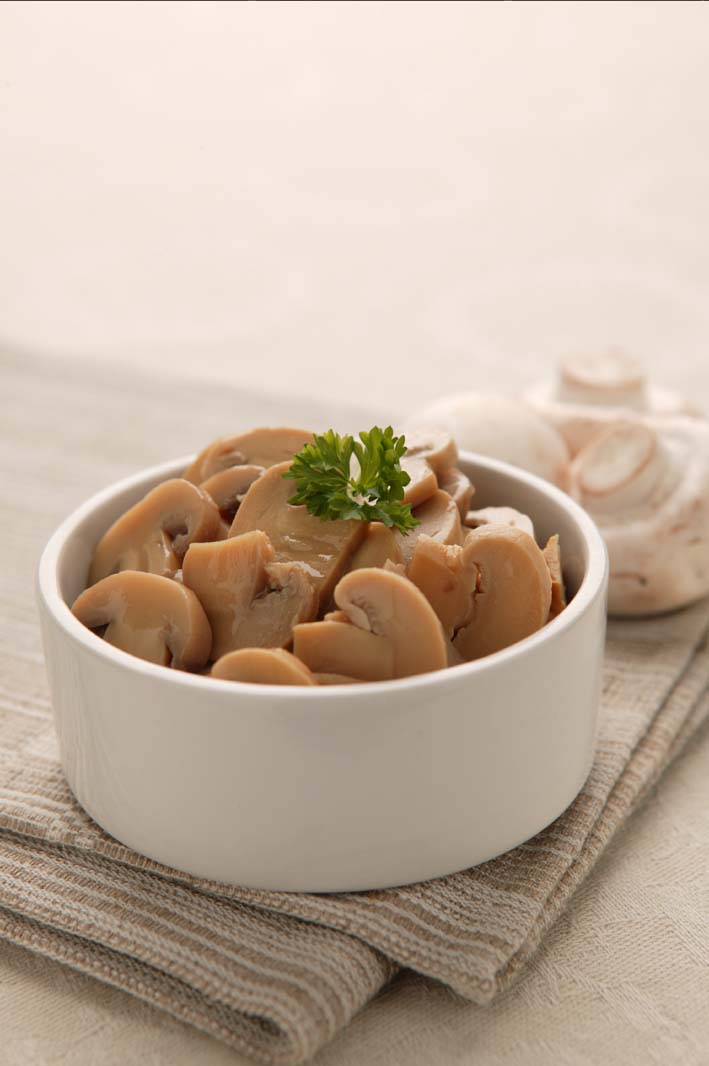 Champinjoner skivade