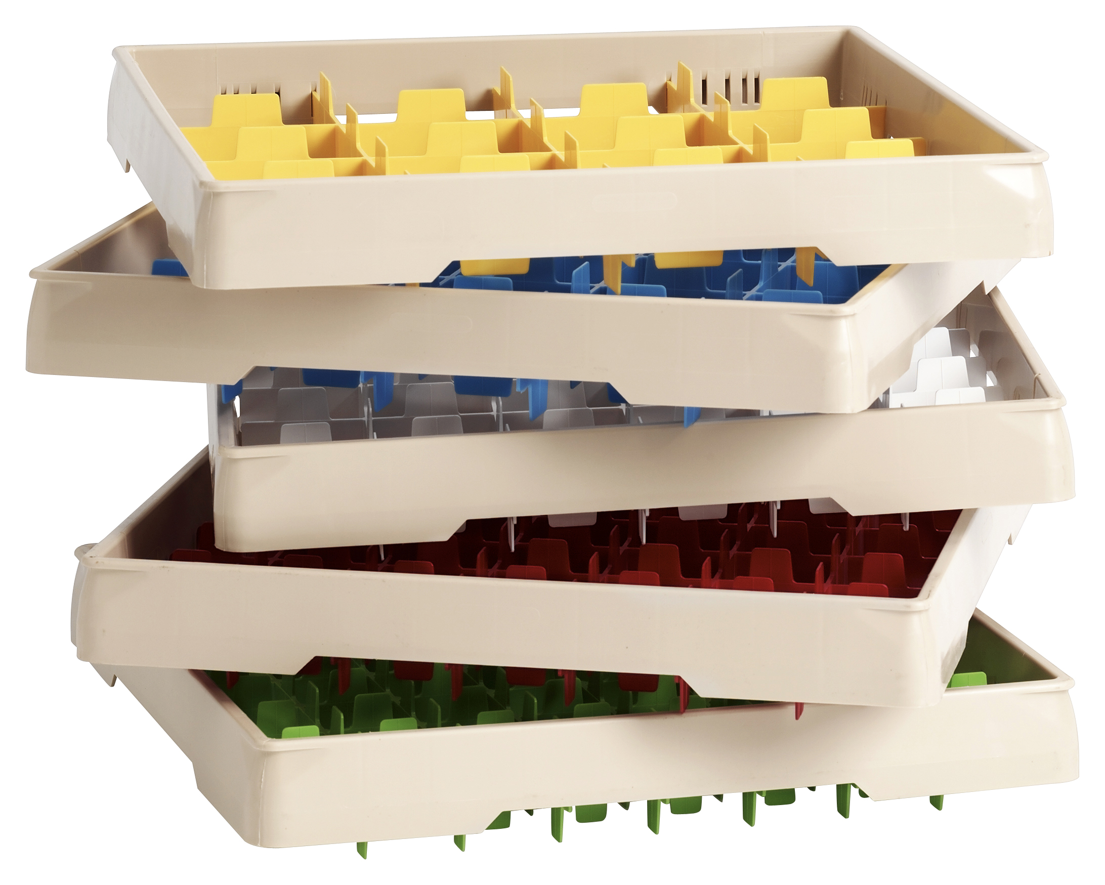 Förhöjningsram beige/vit fackindelad