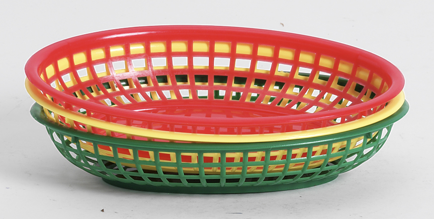 Korg Plast Oval Röd 24x15cm