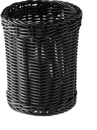 Bestickkorg plast svart Ø12cm h15