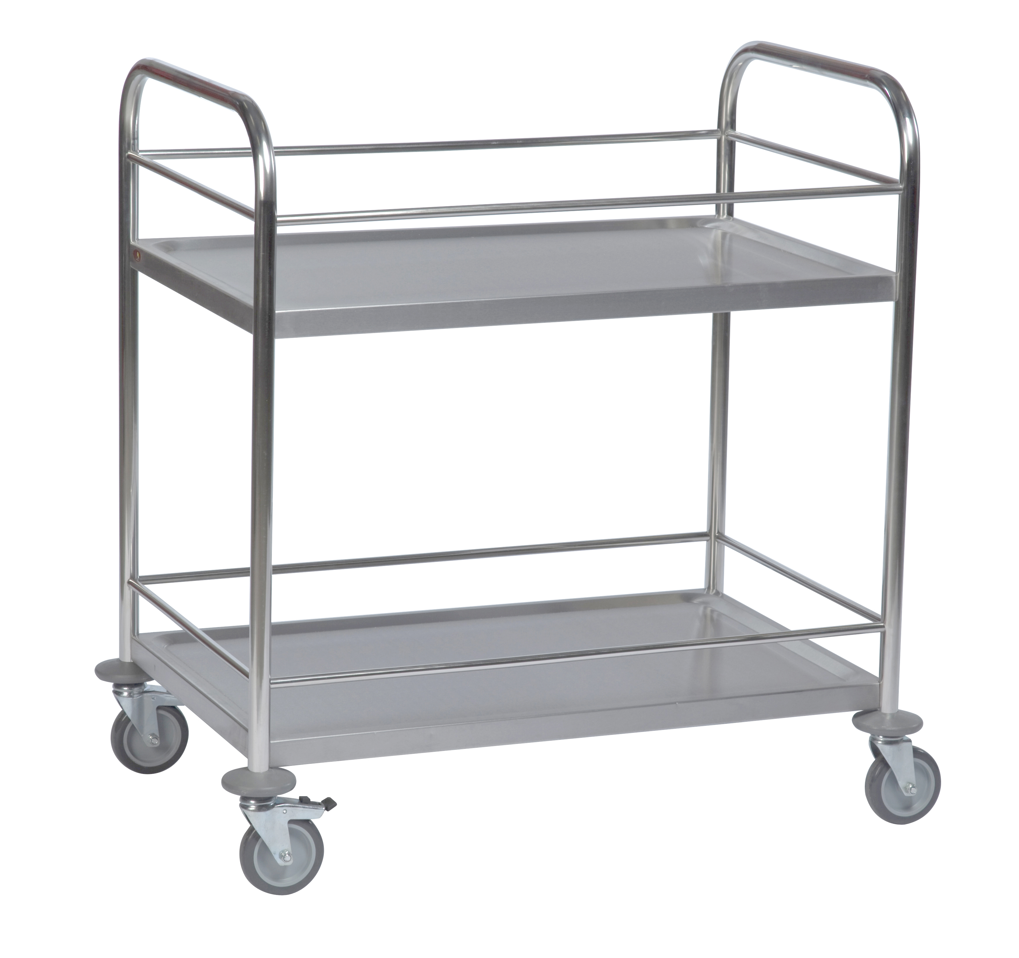 Vagn i 2 plan med sarg, rostfri