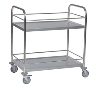 Vagn i 2 plan med sarg, rostfri