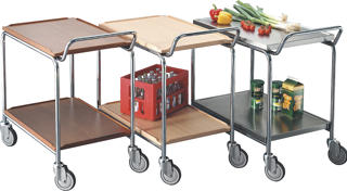 Bordsvagn 2 hyllor bok 90x55x95cm