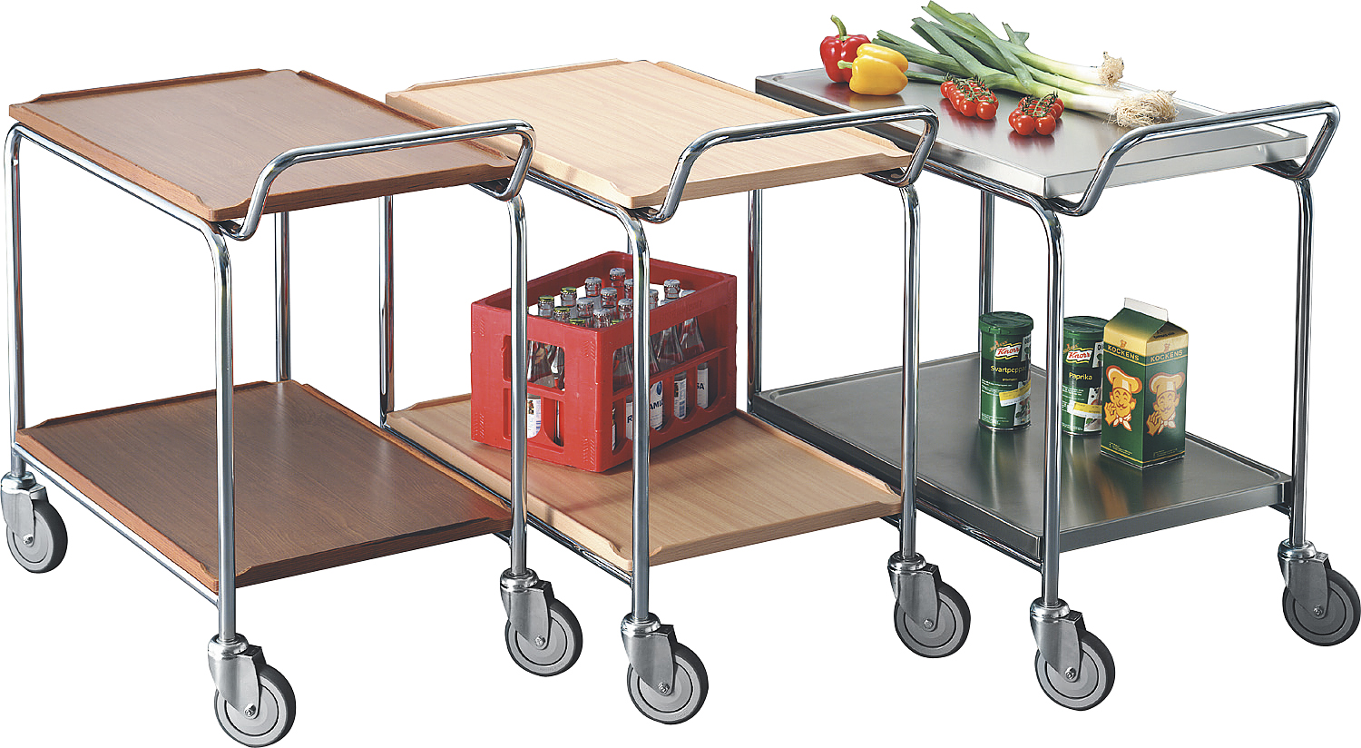 Bordsvagn 2 hyllor teak 80x52x95cm