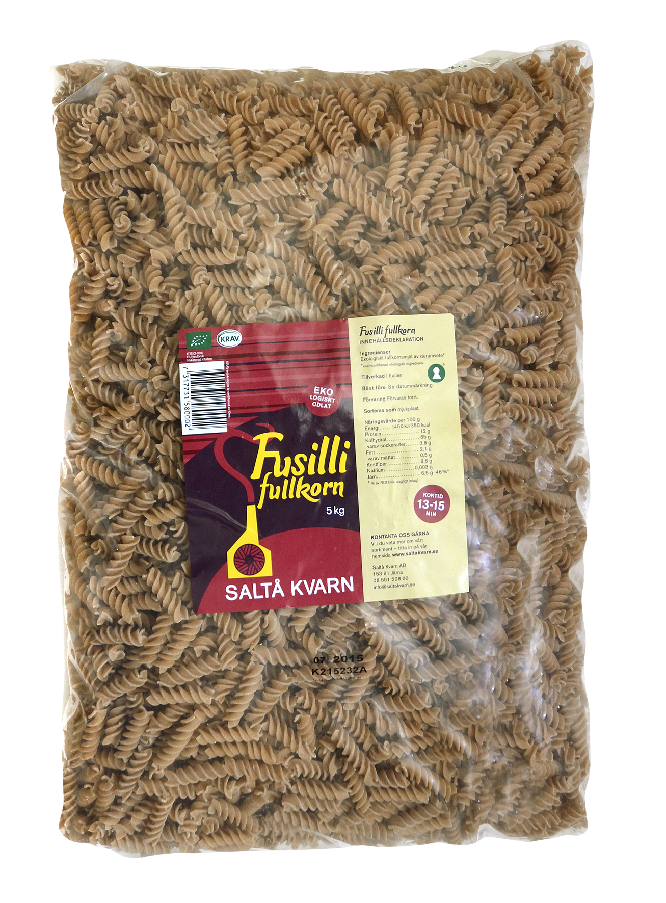 Fusilli Fullkorn KRAV