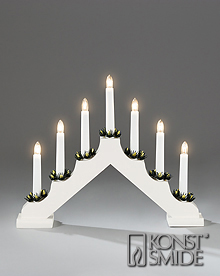 Ljusstake 7-armad vit