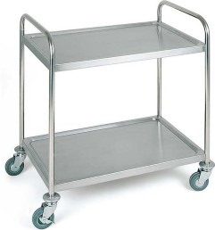 Serveringsvagn 2 Hyllor Rostfri 83x51x93cm