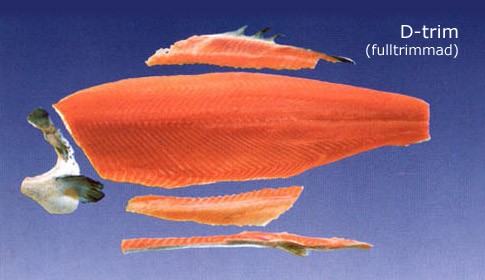 Laxfilé med skinn D-trim