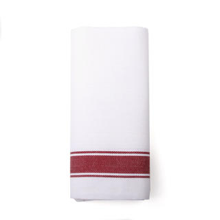 John Servetthandduk Vit med Röd Rand 50x70cm