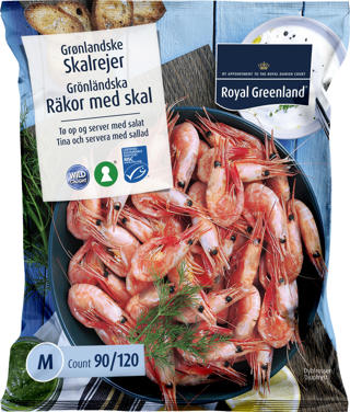 Räkor med Skal 90-120kg MSC