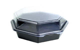 Box PS Octaview med vidhängande lock Svart 1300ml