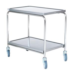 Rullbord 2 hyllor rostfri 90x55x82cm