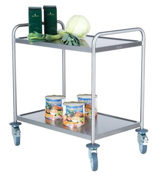 Storköksvagn 2 hyllor rostfri 107x57x90cm