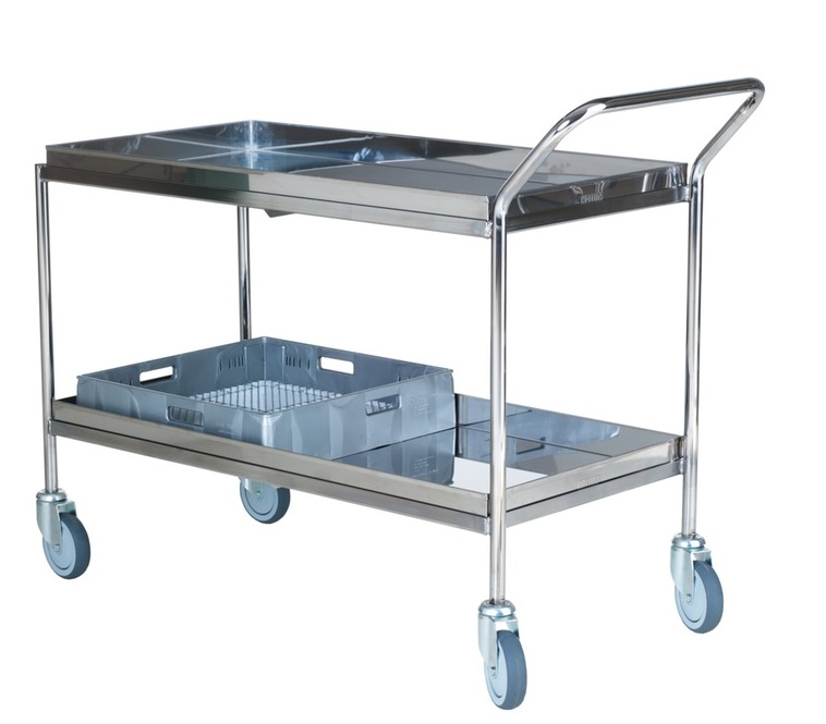 Diskgodsvagn rostfri 123x58x95 cm