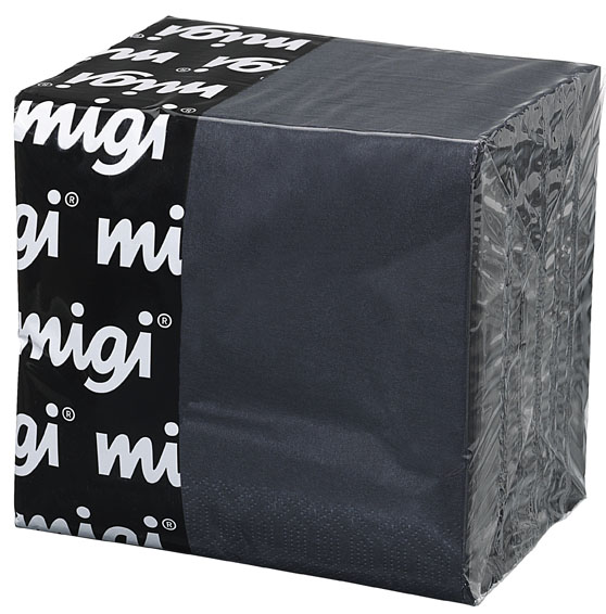 Servett 1/4-vikt 3-lag 24x24cm Svart