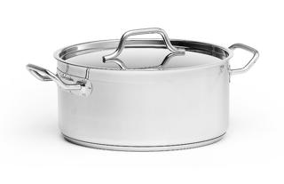 Kittel låg med lock rostfri Ø28cm h13cm 8L