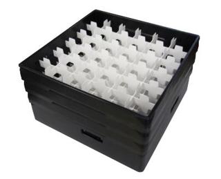 Fackindelad korg svart 500x500 mm + 3 ramar, 72
mm / 36 fack