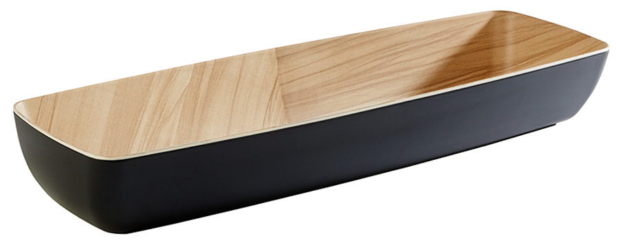 Frida skål Svart/Trämönstrad Melamin GN 2/4 3,65L