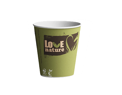 Kaffebägare papper+Bio PE 25cl mönstrad grön