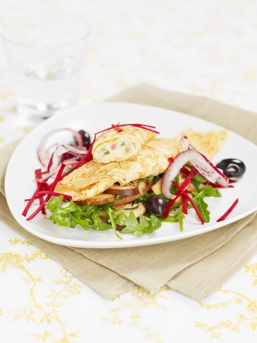 Crepes med Skinka & Spenat