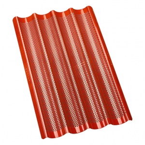 Bakplåt 4 Rännor Silikonharts Röd GN 1/1