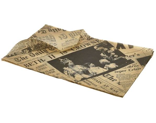 Serveringspapper News brun 35x25 cm