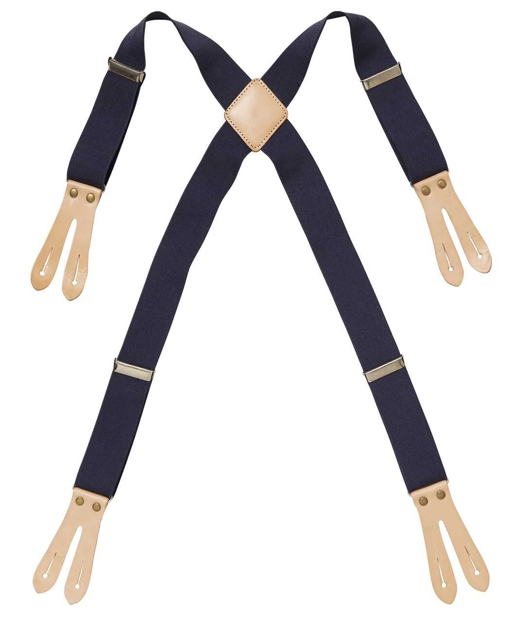 Resårhängsle 0568 marin med läder stl L/XL