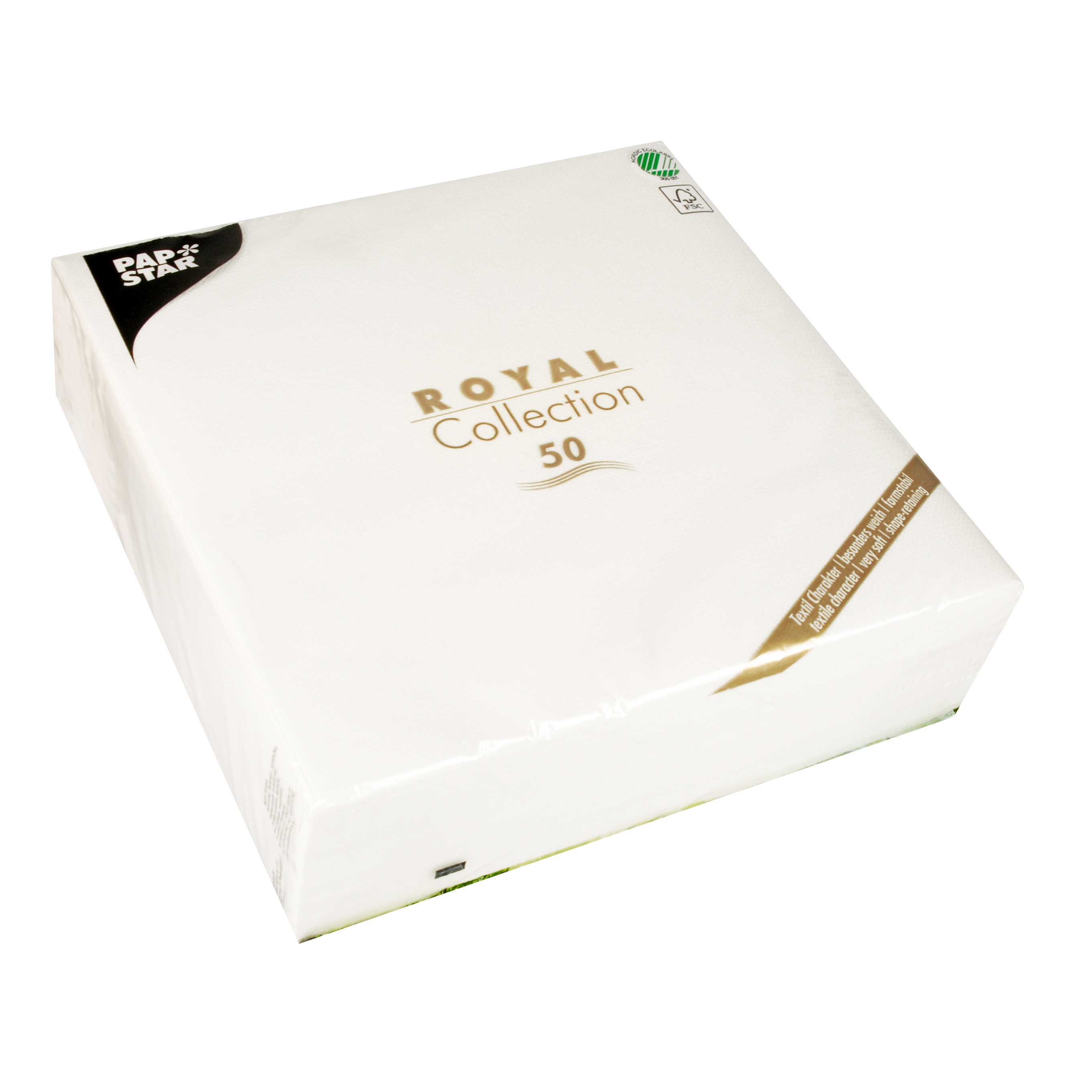 Servett Royal Collection 1/4-vikt 48x48cm Vit