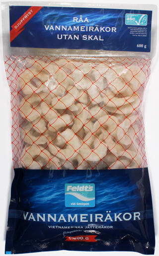 Vannameiräkor Råa 31-40/lb PND IQF ASC