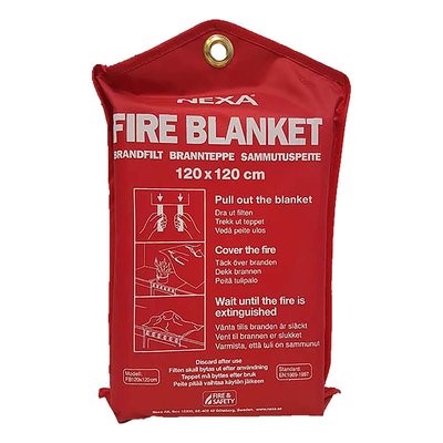 Brandfilt glasfiber röd 120x120cm