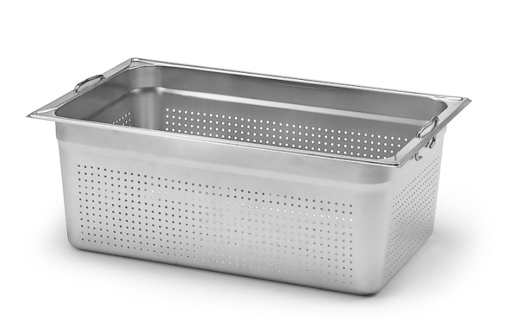 Kantin perforerad med handtag rostfri GN 1/1x200