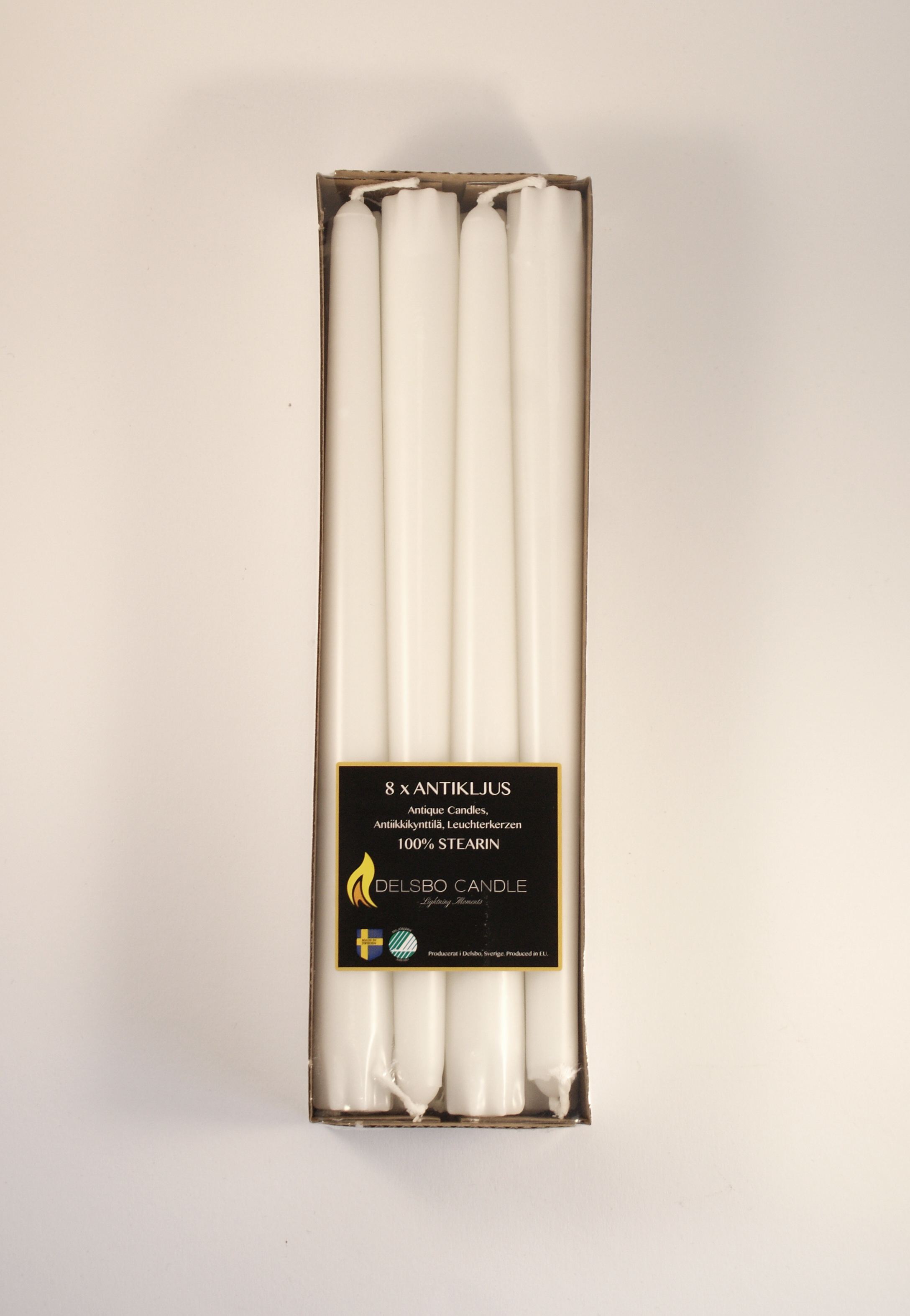 Antikljus Stearin 2,2x25cm Vit 8-pack
