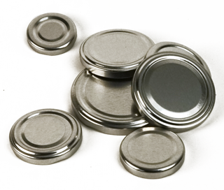 Lock Silverfärgad Metall Ø66mm till Glasburk Rak