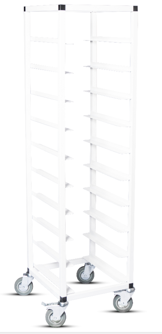 Brickvagn vitlackerad för brickor 36x28cm h152cm