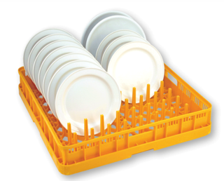 Diskkorg för flata tallrikar gul 50x50cm