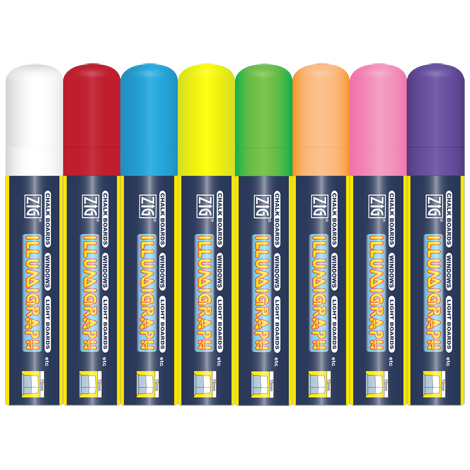 Griffelpenna vattenlöslig 8 färger 15mm 8-pack