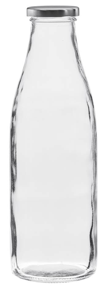 Glasflaska med Skruvlock i Metall 1L