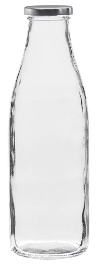 Glasflaska med Skruvlock i Metall 1L