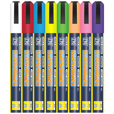 Griffelpenna vattenlöslig 6mm set med 8 färger