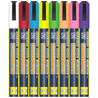 Griffelpenna vattenlöslig 6mm set med 8 färger