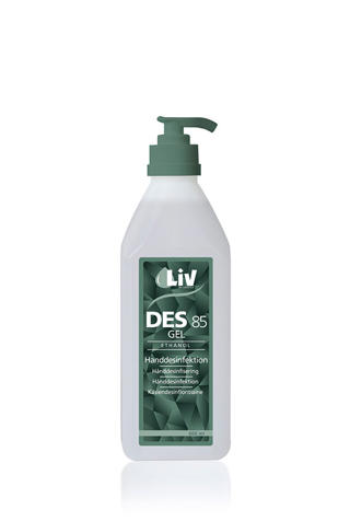 Handdesinfektion Gel 85% 600ml med pump Liv DES