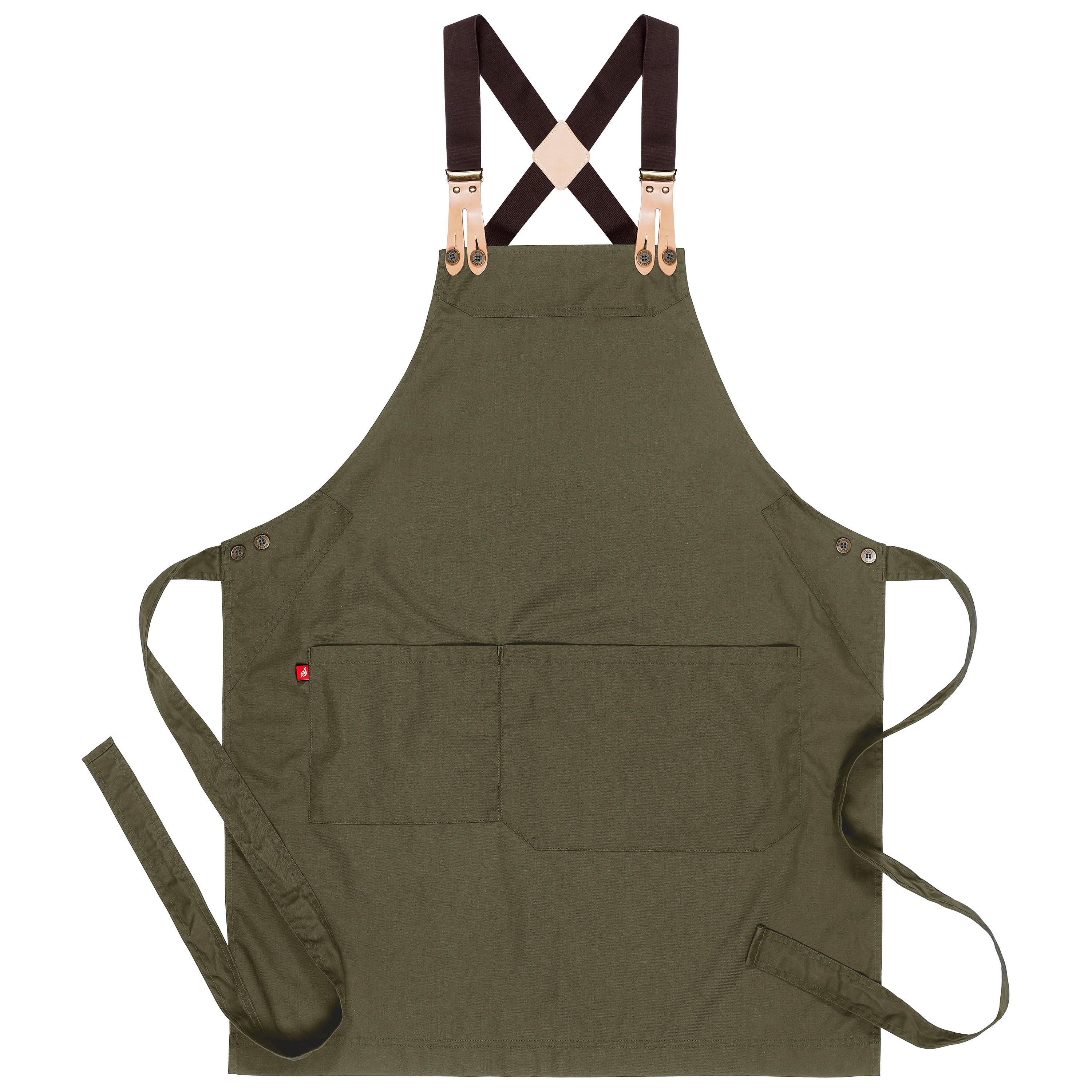 Bröstlappsförkläde 4078 mörkoliv 75x90 cm