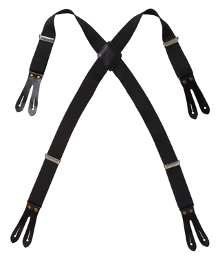 Resårhängsle med läder 0568 Svart S/M