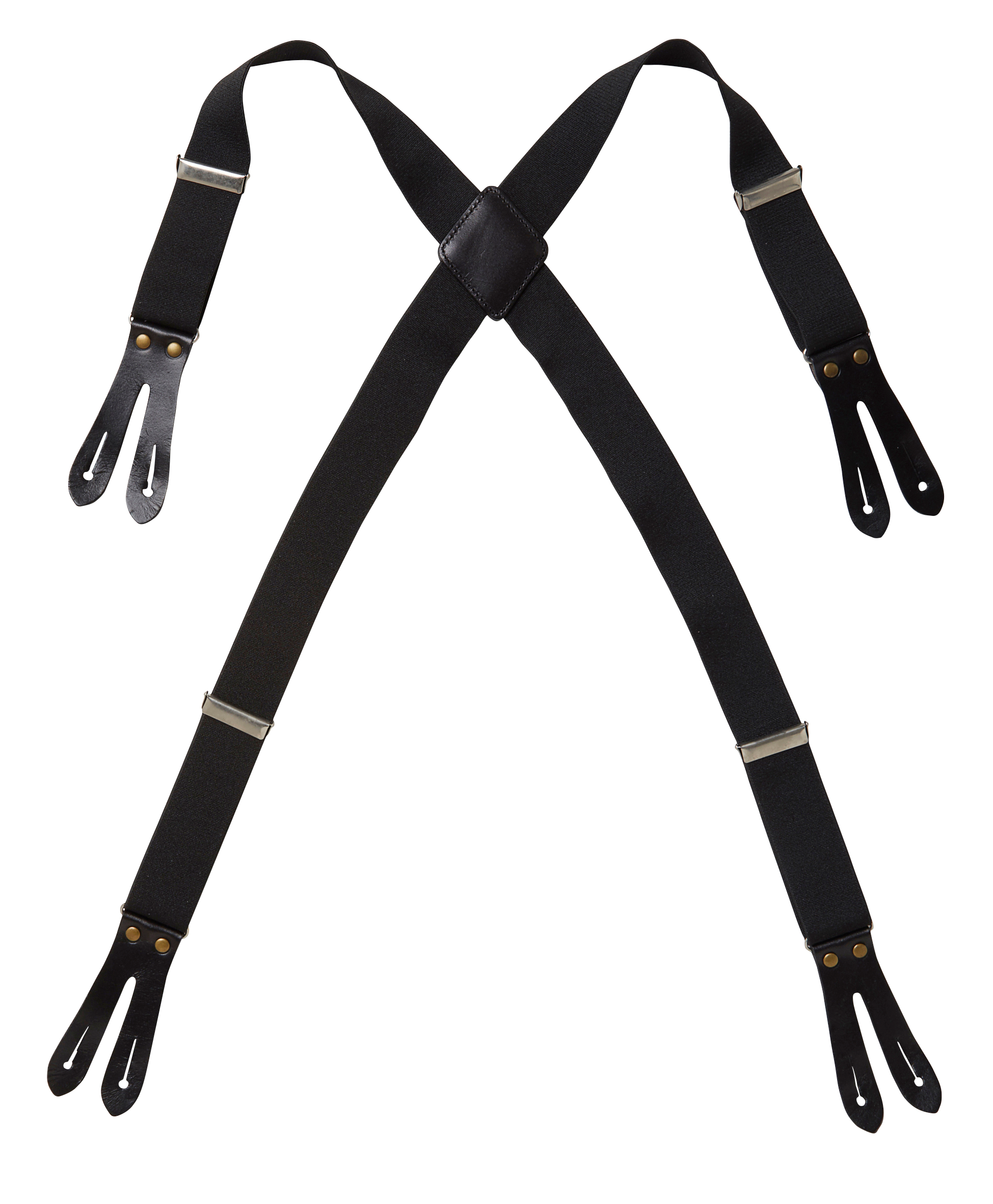 Resårhängsle med läder 0568 Svart L/XL