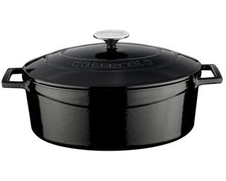Gjutjärnsgryta oval emaljerad utsida inklusive
lock svart 4,67l