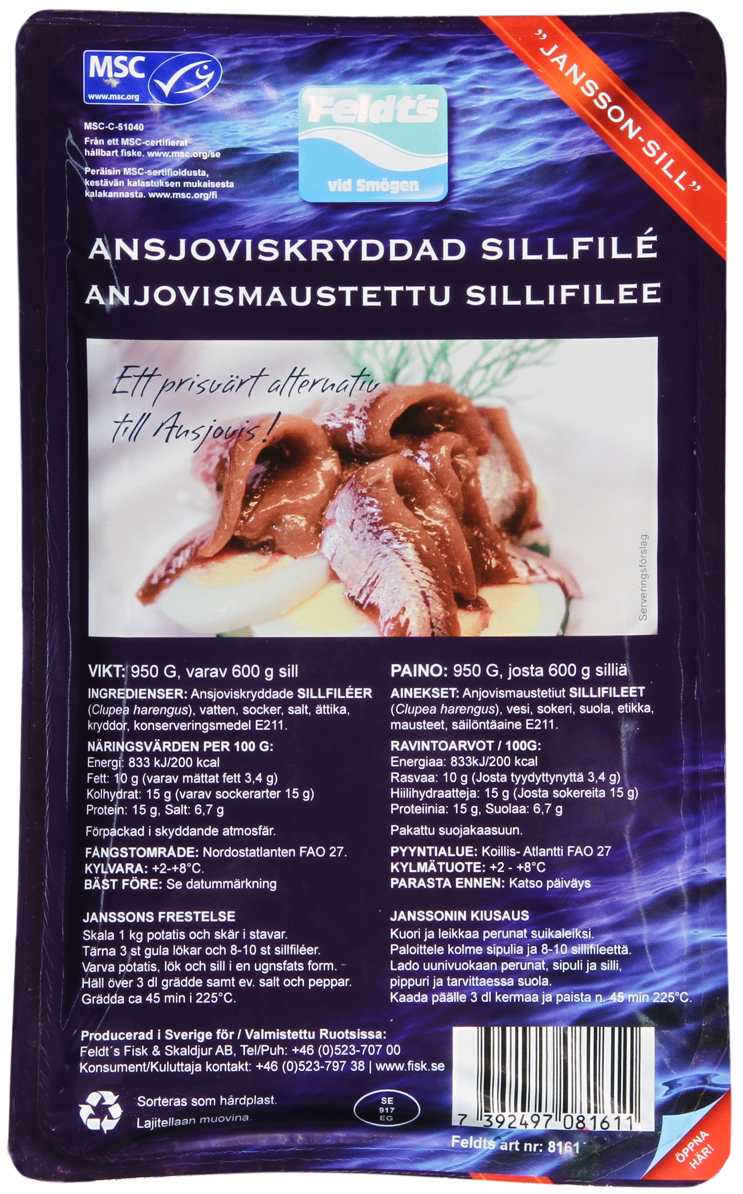 Ansjoviskryddad Sillfilé MSC