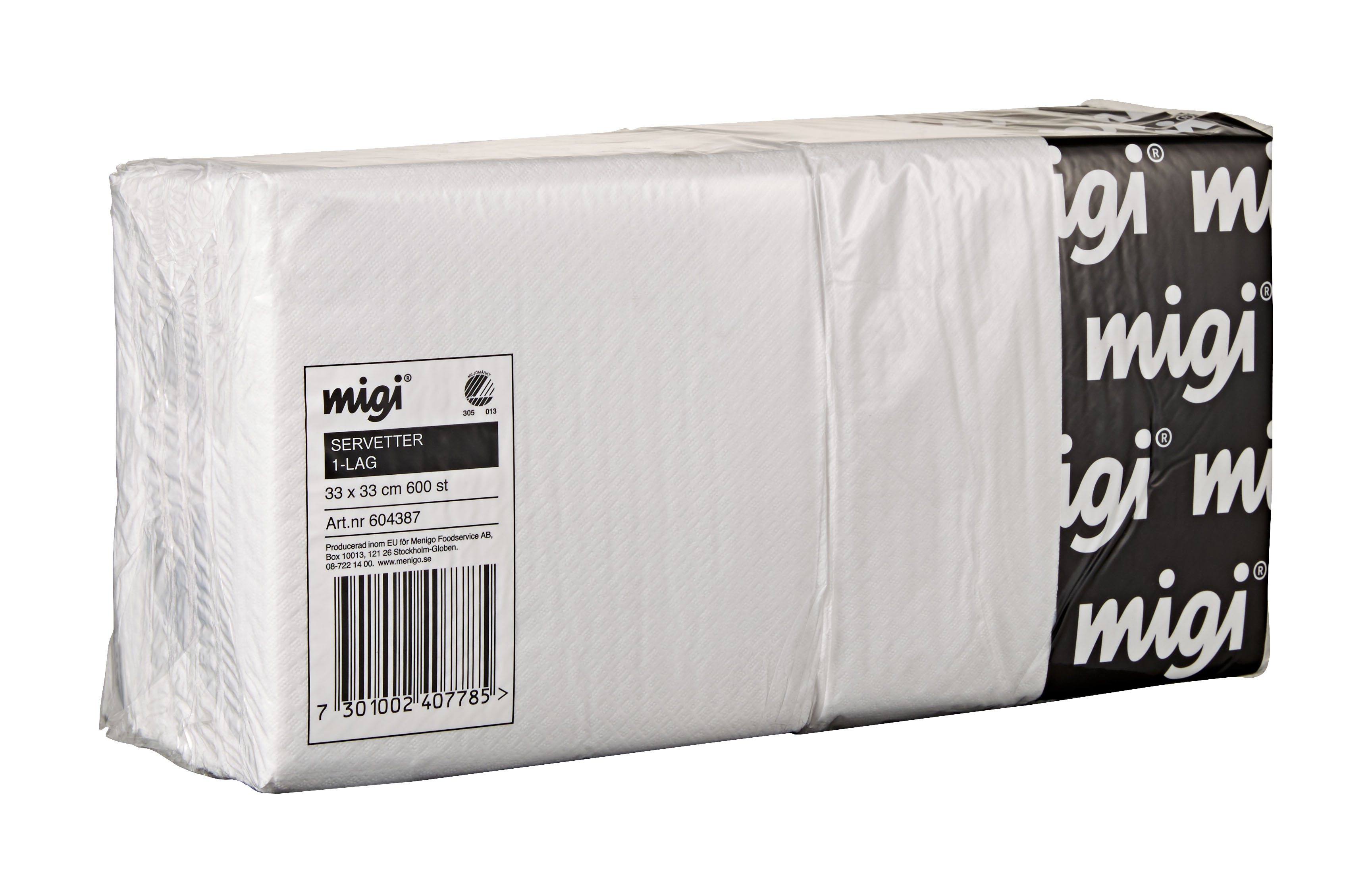 Servett 1/4-vikt 1-lag 33x33cm Vit