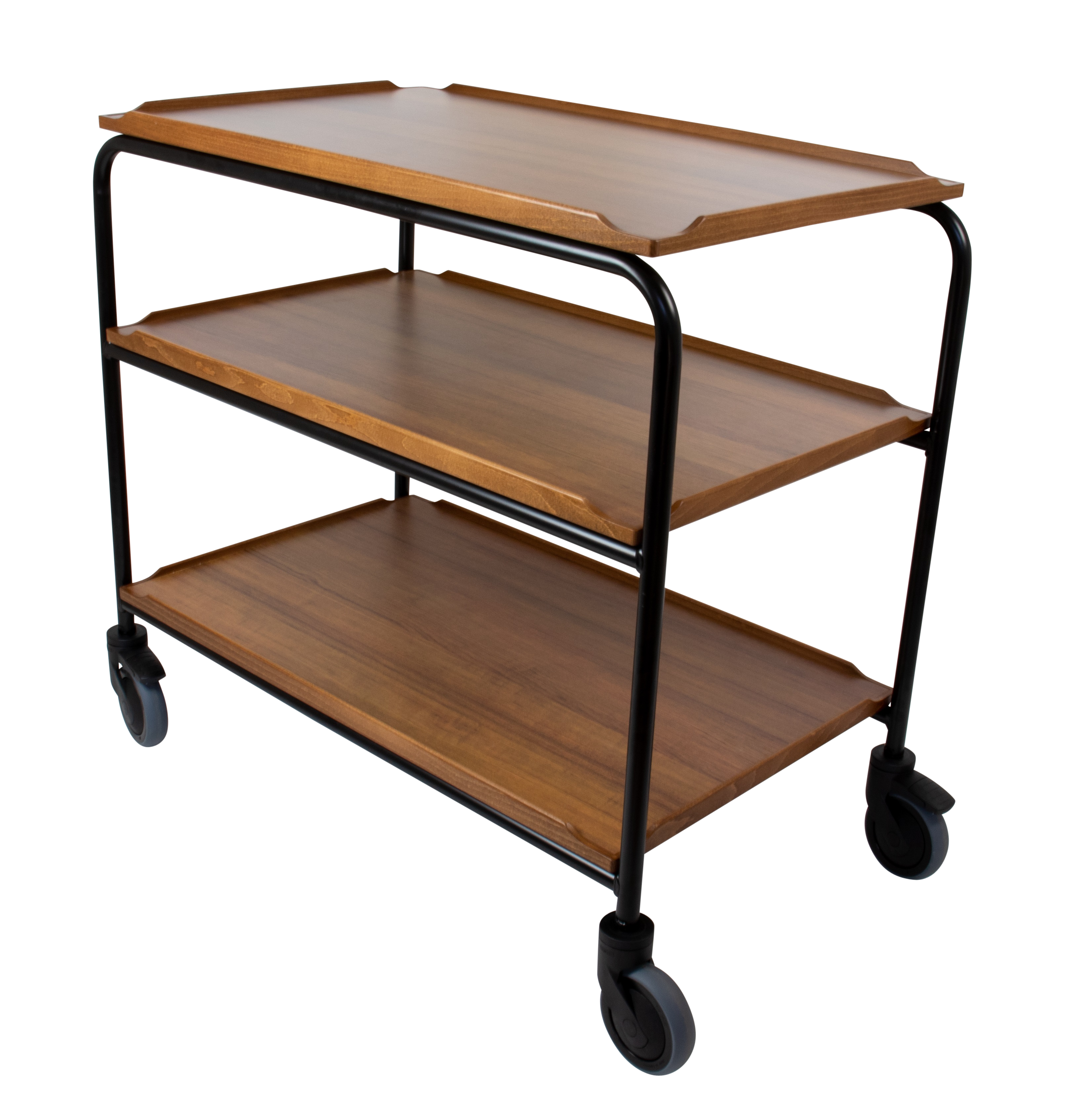 Serveringsvagn 3 hyllor teak 80x52x90cm