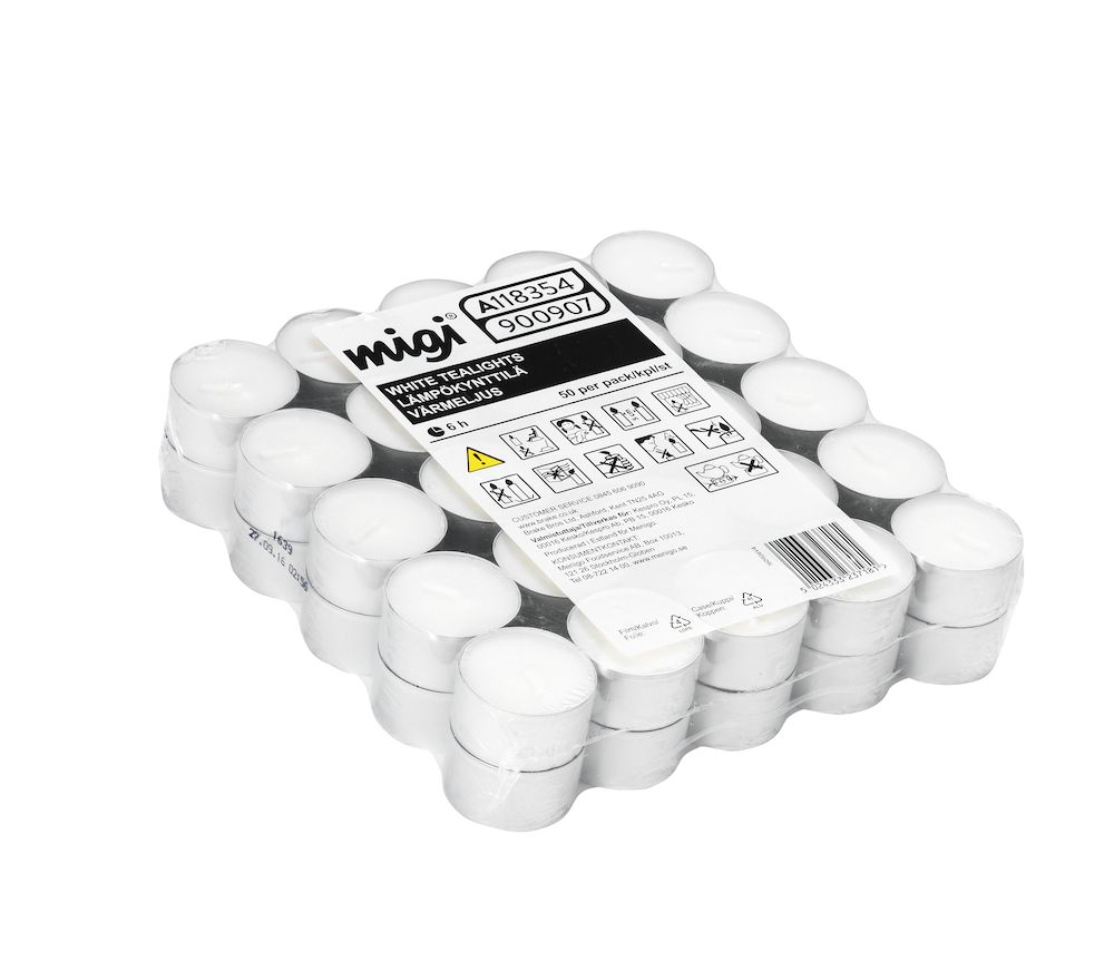 Värmeljus Vegetabiliskt fett 39mm Vit